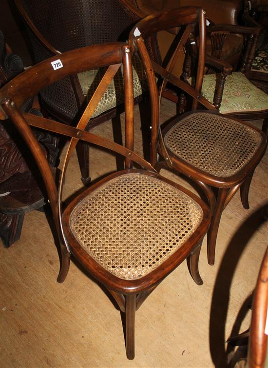 Pair of cane seated chairs